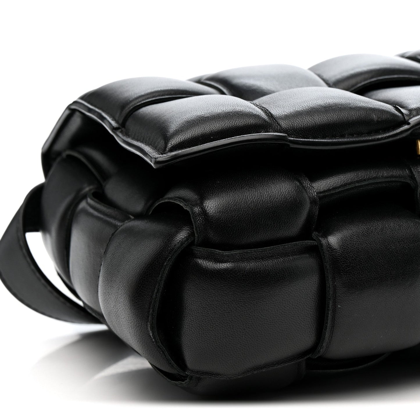 Nappa Maxi Intreccio Padded Cassette Crossbody Bag Black