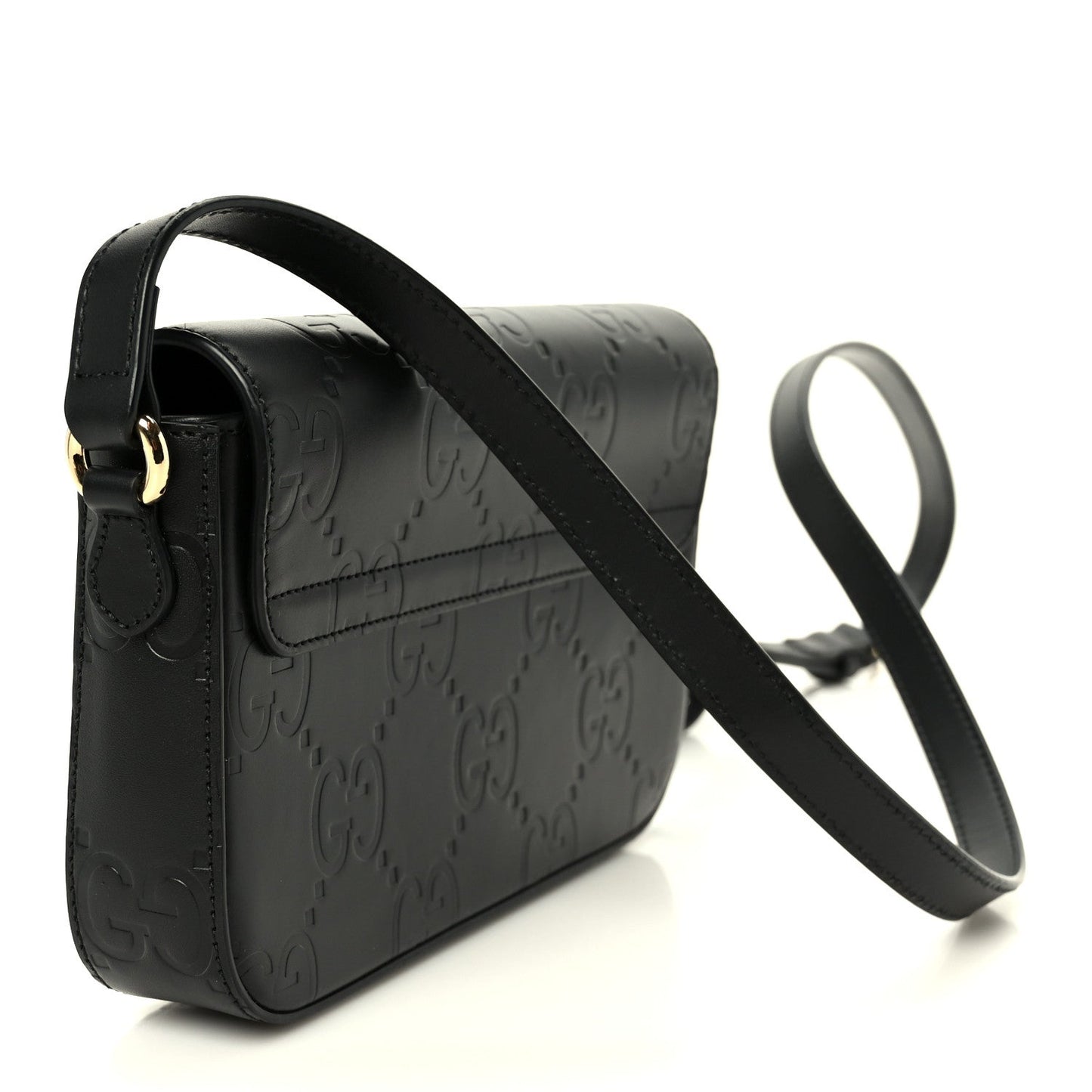 Gilbert Calfskin GG Super Mini Shoulder Bag Black