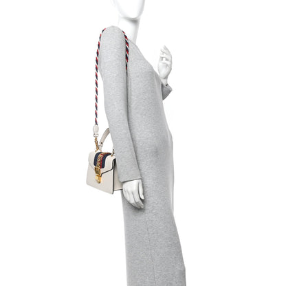 Calfskin Mini Sylvie Top Handle Bag White