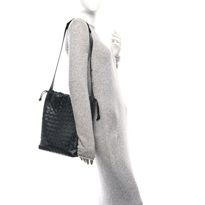 Nappa Intrecciato Biblioteca Bucket Bag Black