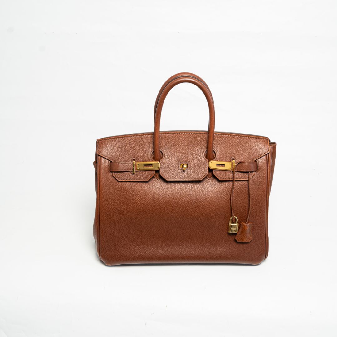 Hermès 35 Ardennes leather Gold