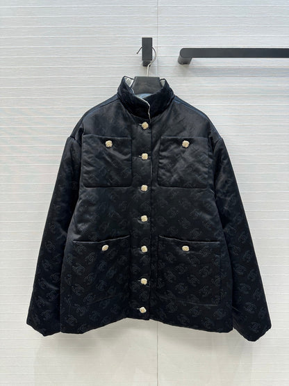CC 25 H-shaped Jacket Black Cotton Silk