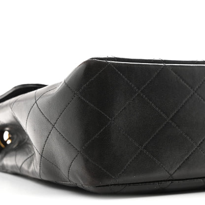 Lambskin Quilted Jumbo Single Flap Black