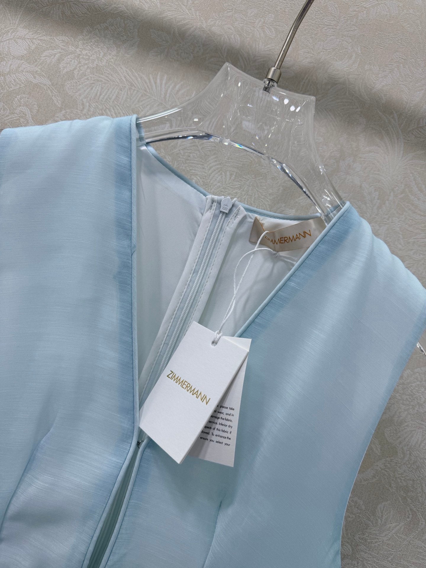 Zimmermann Triomphe Melody Maxi Dress Light Blue Cotton 342117