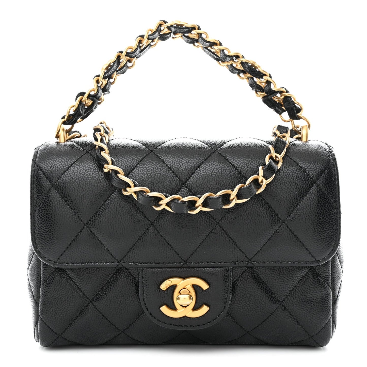 Caviar Quilted Mini Flap Black