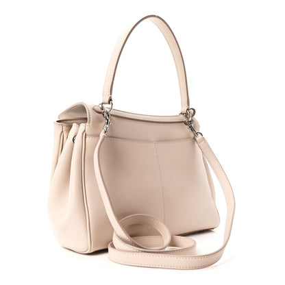 Natural Smooth Calfskin Small Rodeo Top Handle Handbag Almond