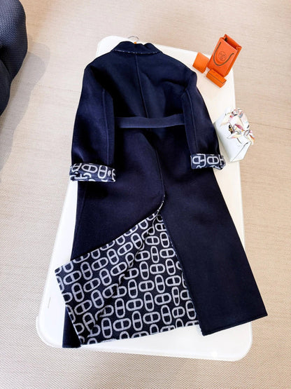 HERMES 25S BELTED CASHMERE PEACOAT 269