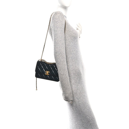 Calfskin Quilted Mini Perfect Fit Flap Black