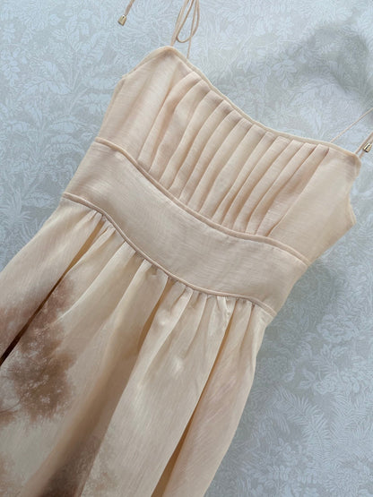 Zimmermann Polly Dress Brown Beige Cotton 347318
