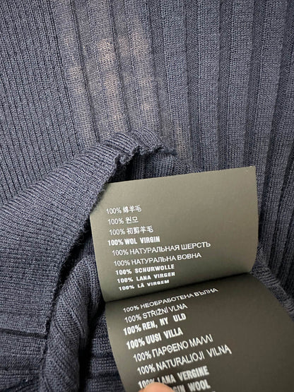 Miu Short-sleeved T-shirt Navy Blue Wool 345306