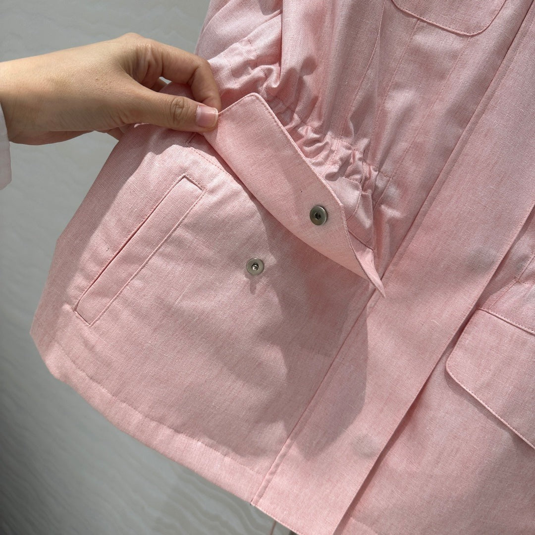 LP CLASSIC STAND-COLLAR LINEN JACKET 265162