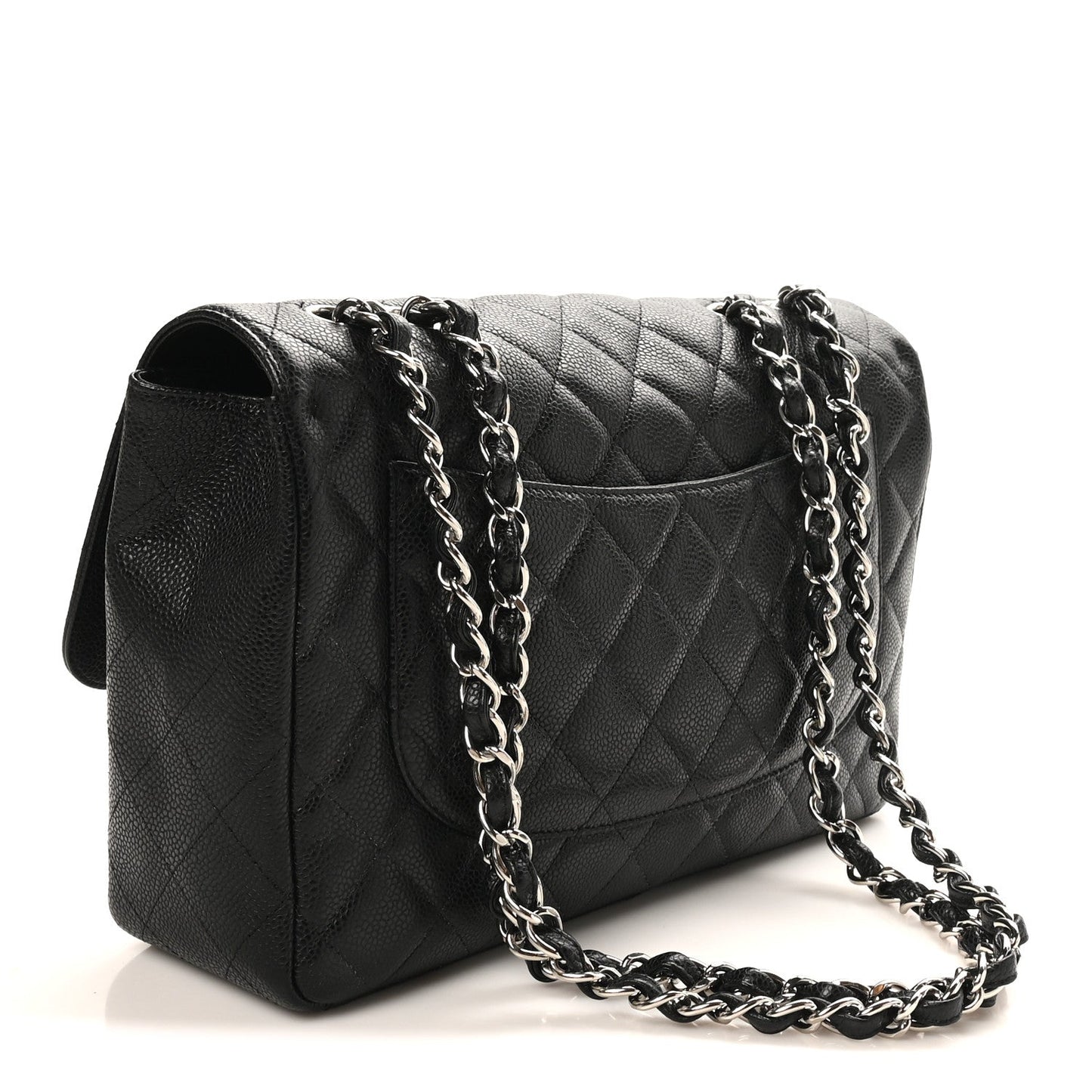 Caviar Quilted Jumbo Single Flap Black
