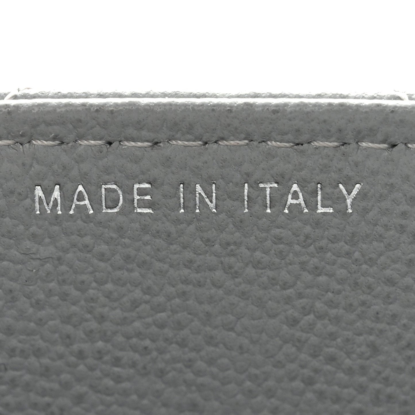 Grained Calfskin Quilted CC Box Clutch With Chain Grey