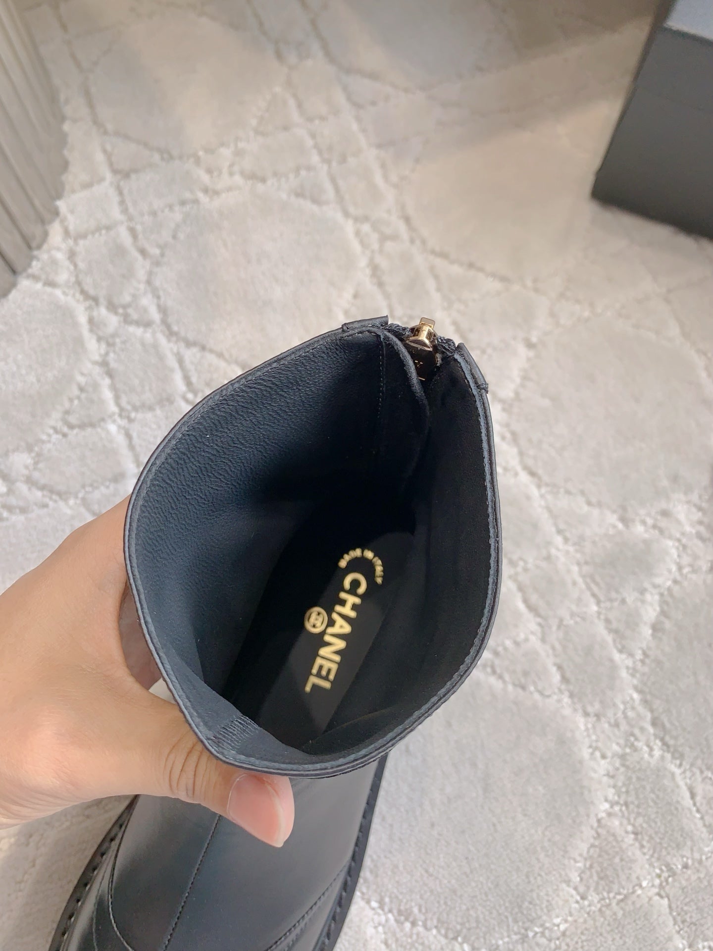 CC New Platform Ankle Boots Black Sheepskin
