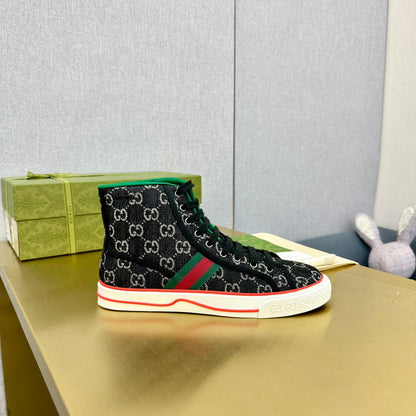 GG TENNIS 1977 HIGH-TOP TRAINER BLACK CANVAS