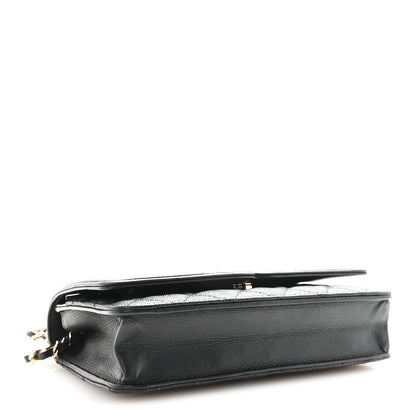 Caviar Quilted CC Filigree Wallet On Chain WOC Black