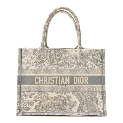 Canvas Embroidered Medium Dioriviera Toile De Jouy Book Tote Gray