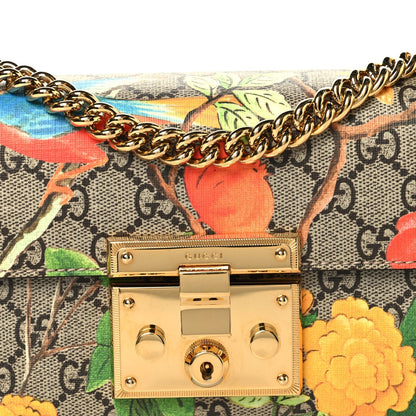 GG Supreme Monogram Tian Small Padlock Shoulder Bag Beige Multicolor New Acero