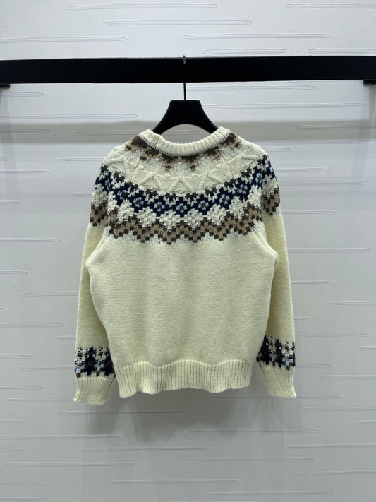 Chanel 2025 Sweater Cream Mix Colors Wool Nylon 319615
