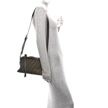 Vitello Grace Jacquard FF Medium By The Way Boston Bag Tobacco Moro Ebano