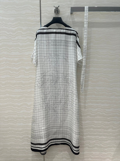 Hm 25 Coaching Deja Vu Shirt Dress White Black Silk