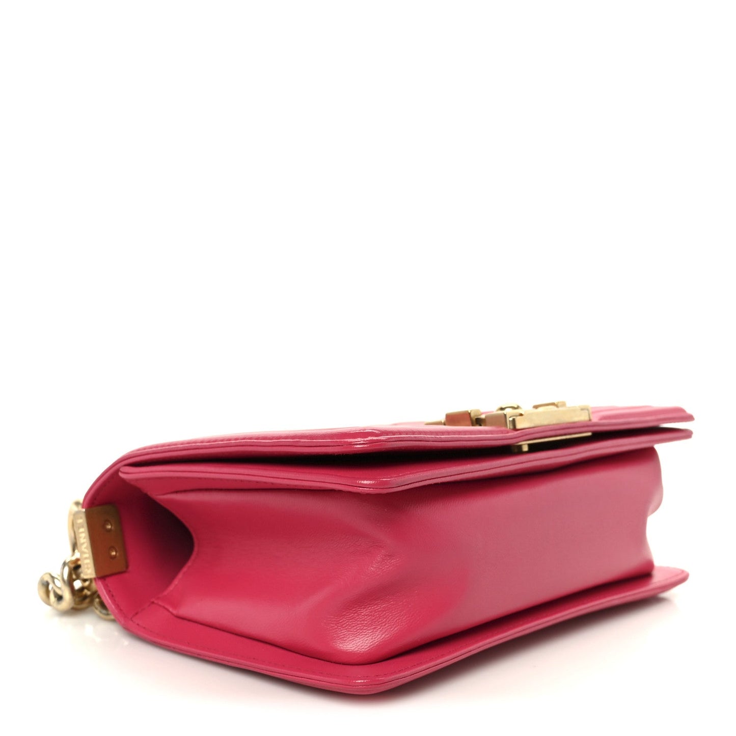 Lambskin Quilted Small Boy Flap Dark Pink
