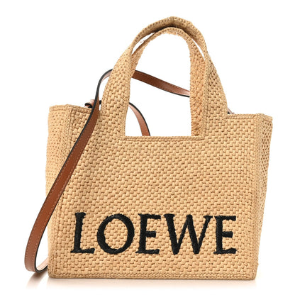 Raffia Paula's Ibiza Small Font Tote Natural Tan