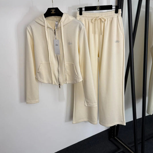 ALO JACKET & STRAIGHT-LEG SWEATPANTS SET