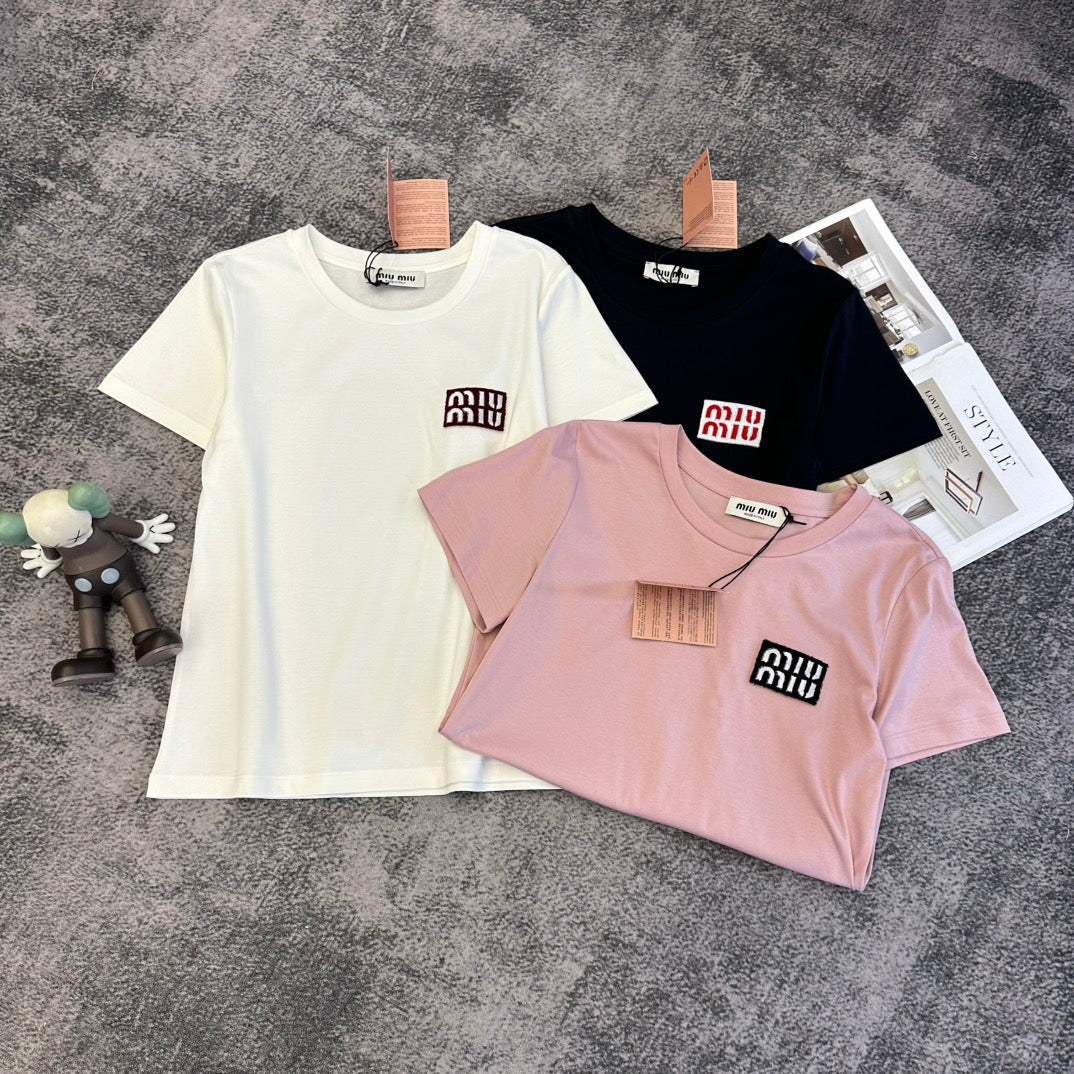 Miu SS26 Short-Sleeve T-Shirt Cotton 350883