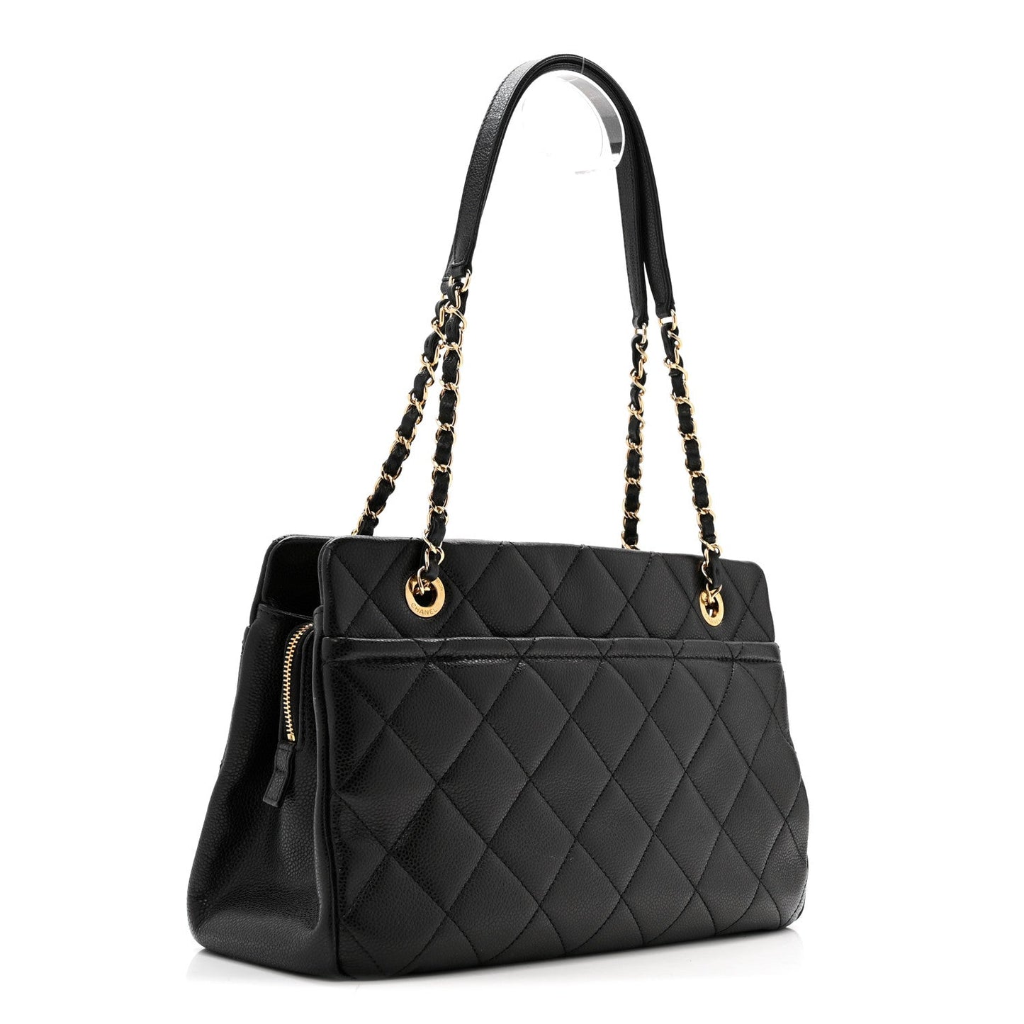 Caviar Quilted Timeless CC Soft Tote Black