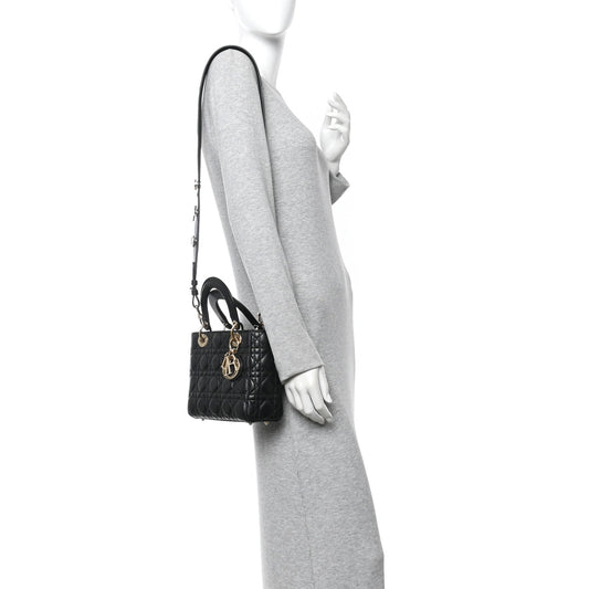 Lambskin Cannage Small My ABCDior Lady Dior Black