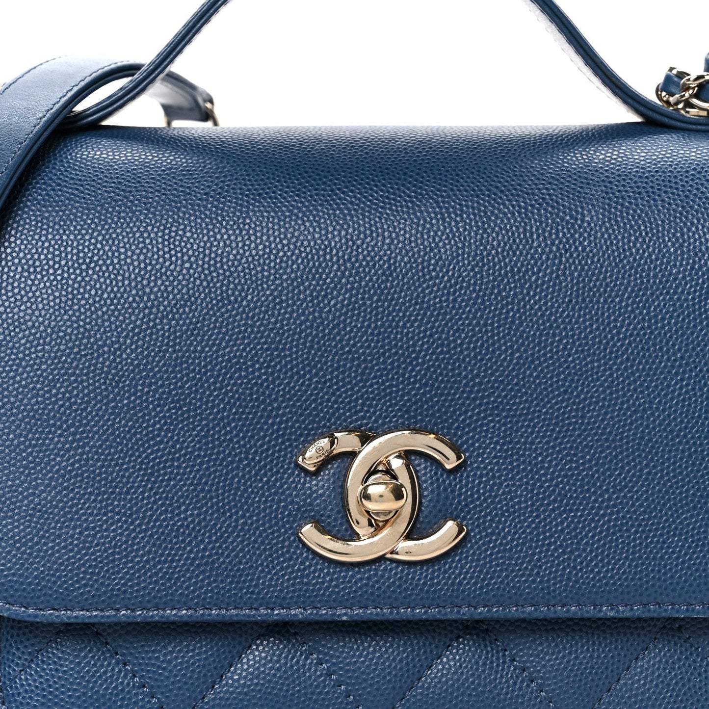 Caviar Quilted Small Business Affinity Flap Blue