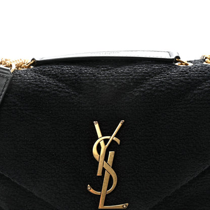 Canvas Y Quilted Monogram Small Loulou Chain Satchel Black