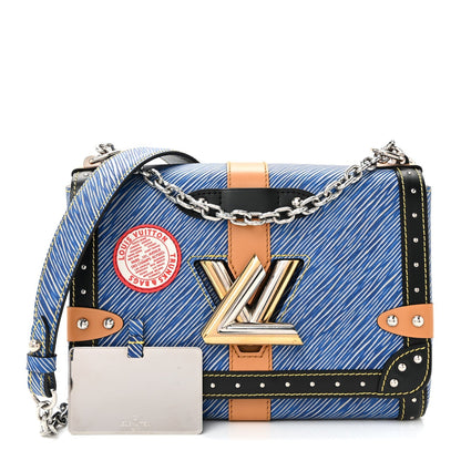 Epi Complice Trunks and Bags Twist Shoulder Bag MM Denim Light