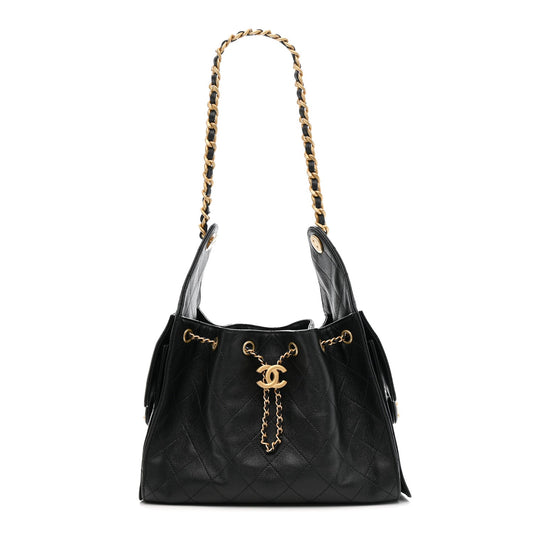 Caviar Quilted Small Chanel 25 Handbag Black