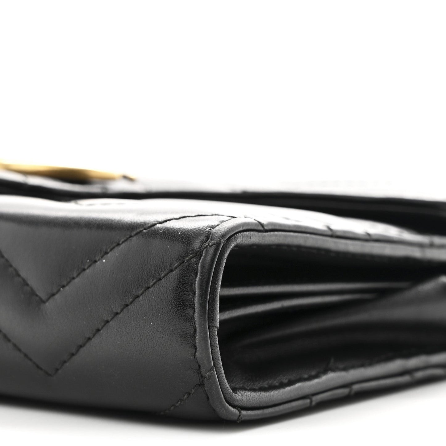 Calfskin Matelasse GG Marmont Chain Wallet Black