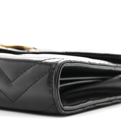 Calfskin Matelasse GG Marmont Chain Wallet Black