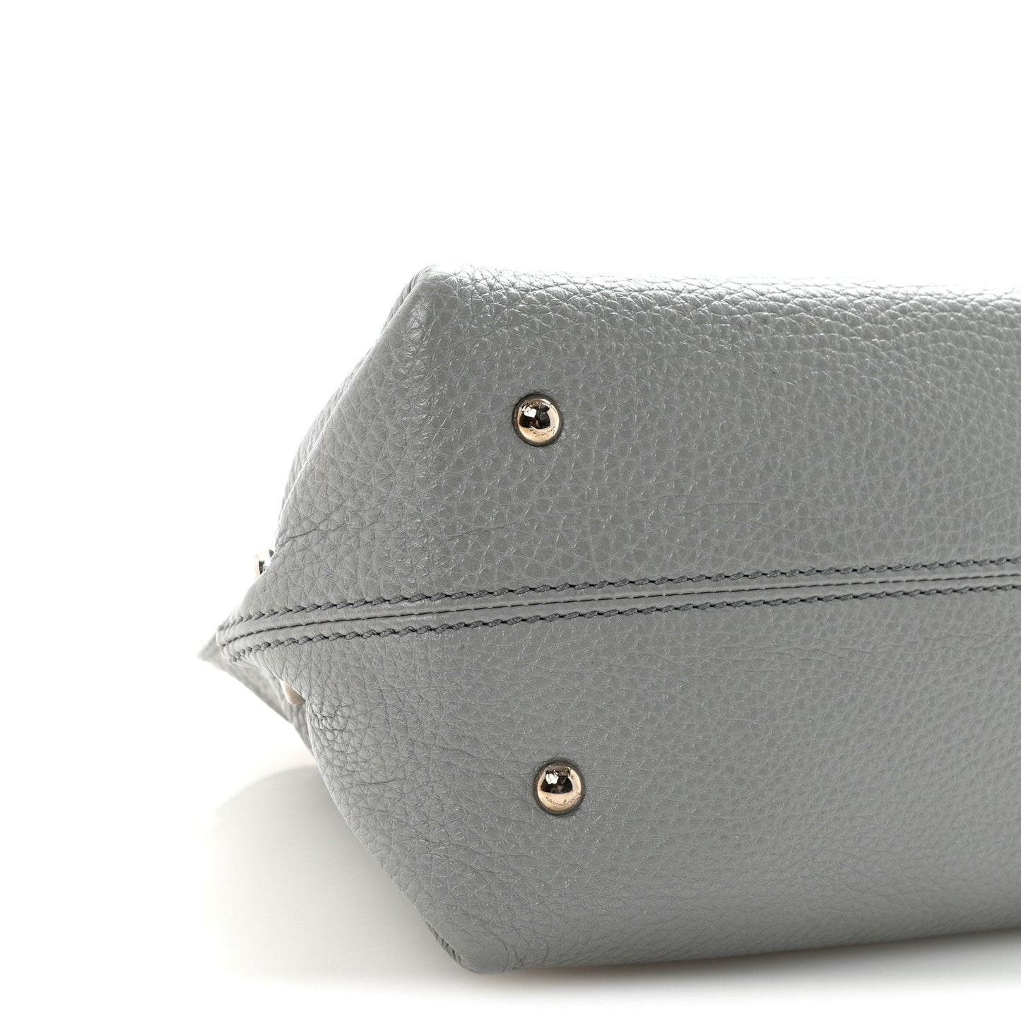 Grained Calfskin Sofia Satchel Grey