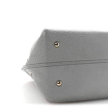 Grained Calfskin Sofia Satchel Grey