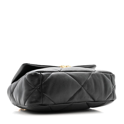 Lambskin Quilted Medium Chanel 19 Flap Black