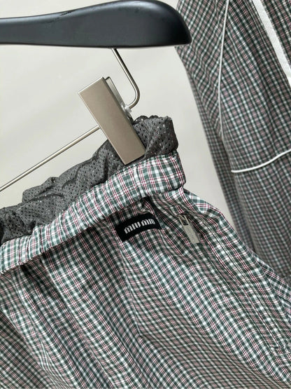 MIUMIU ACTIVEWEAR SET PLAID PATTERN 267917