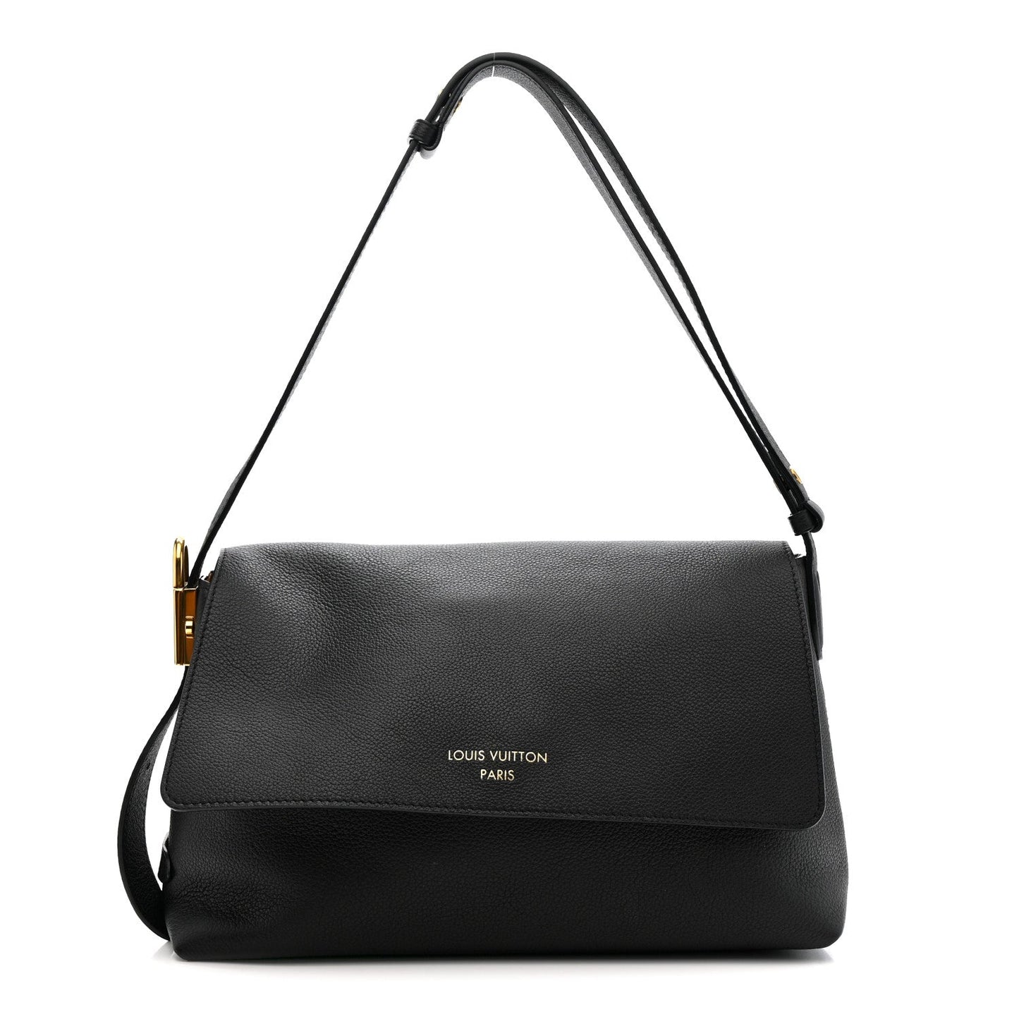 Grained Calfskin Low Key Messenger Black