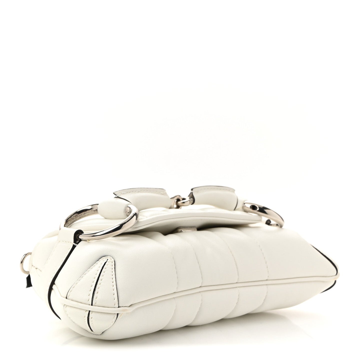Nappa Vertical Matelasse Small Maxi Horsebit Chain Shoulder Bag Great White