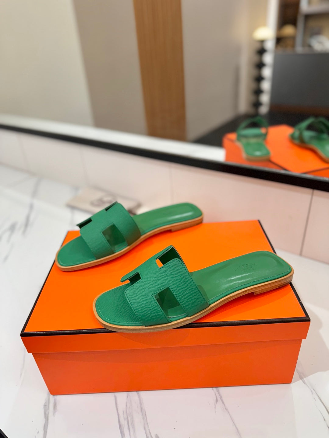 HM Oran Sandal Green Goatskin 294862