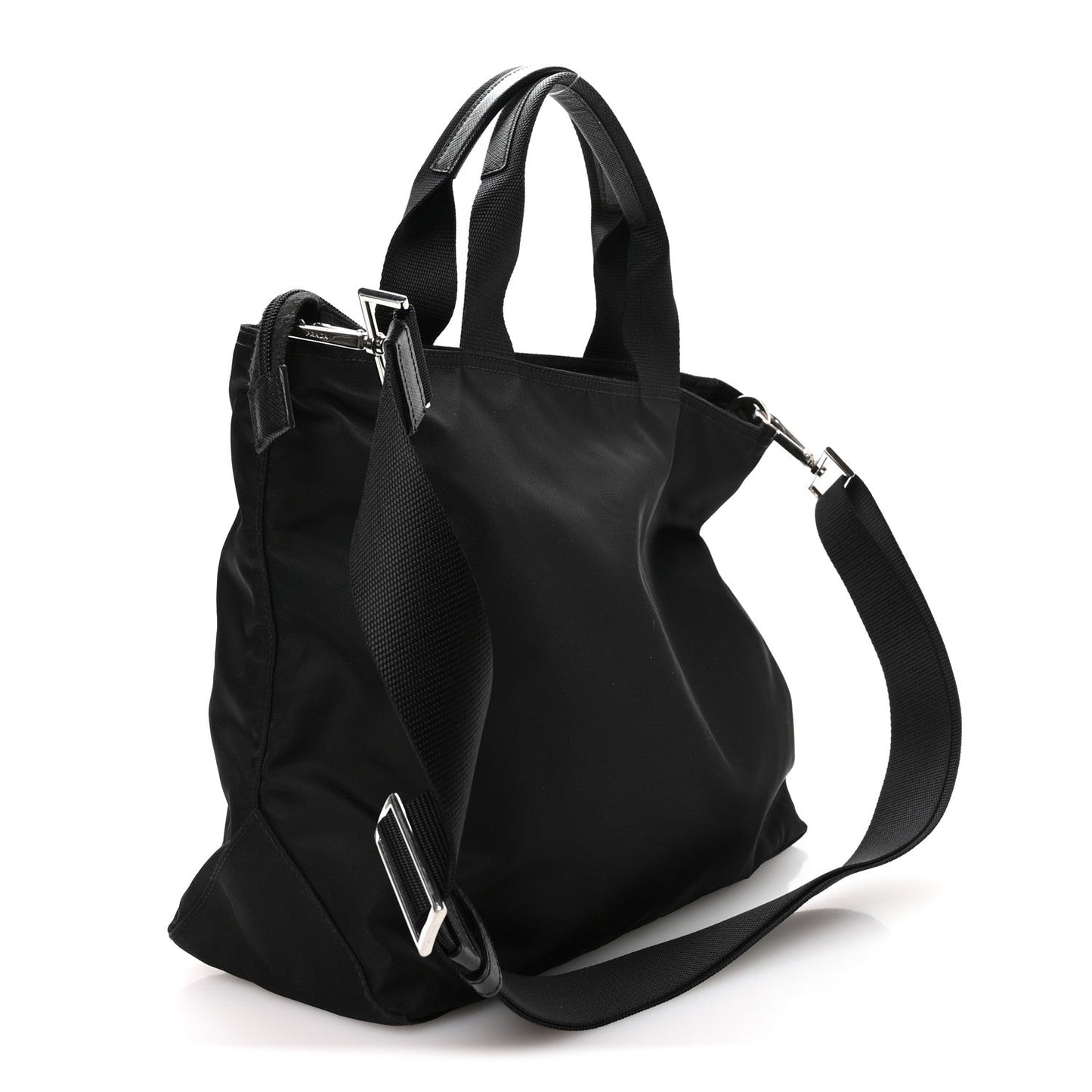 Nylon Vela East West Shopper Tote Black