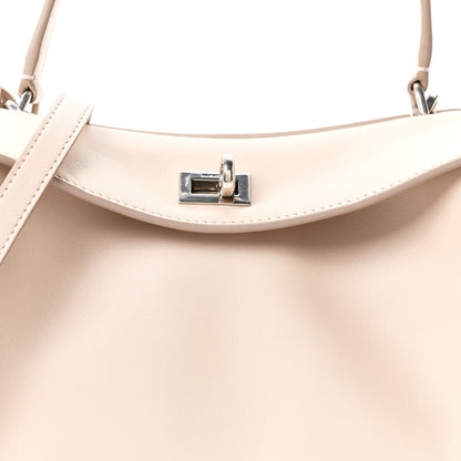 Natural Smooth Calfskin Small Rodeo Top Handle Handbag Almond