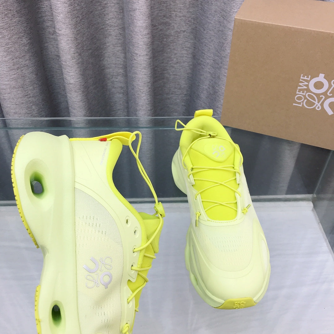 Loewe 2025 x On Cloud Solo Running Sneakers Green Nylon Calfskin 597428