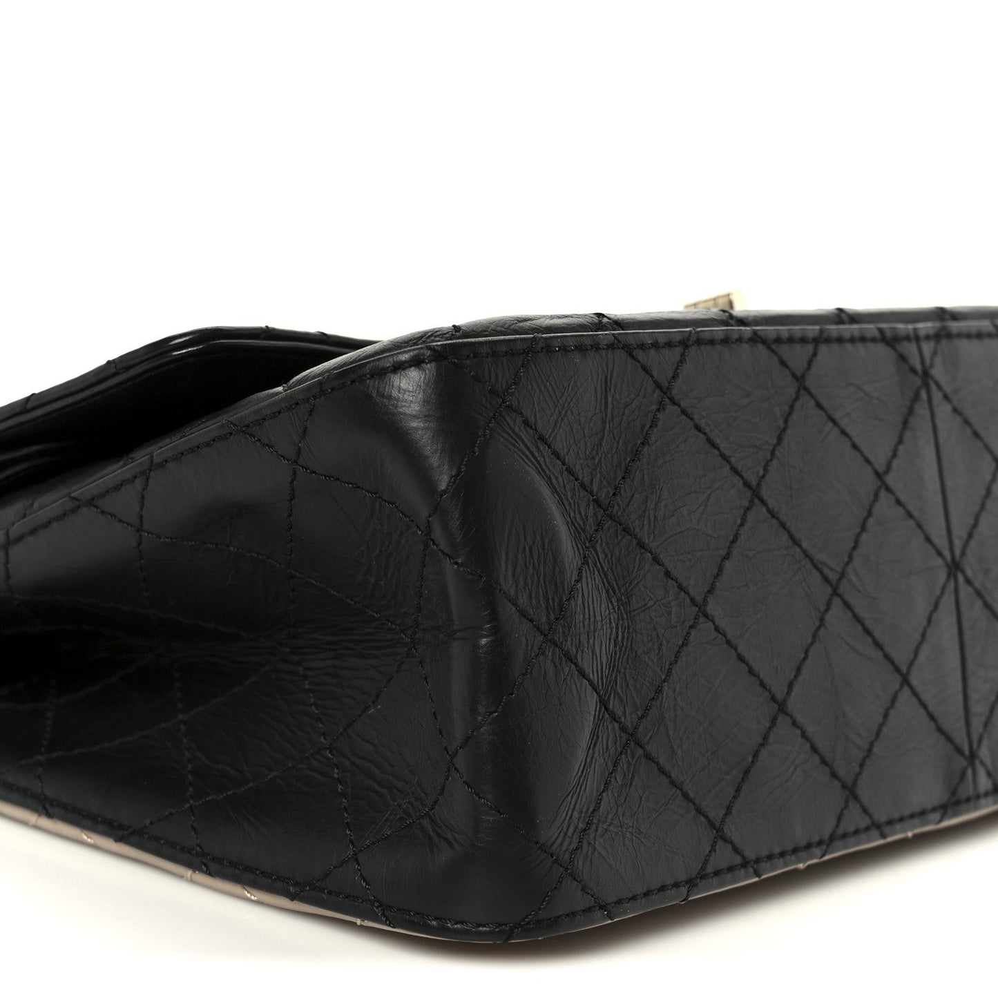 Aged Calfskin Quilted 2.55 Reissue 226 Flap Beige Black