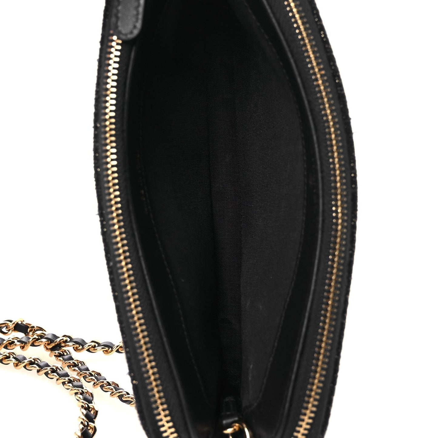 Canvas Small Deauville Clutch With Chain Navy