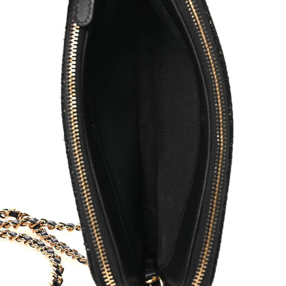 Canvas Small Deauville Clutch With Chain Navy